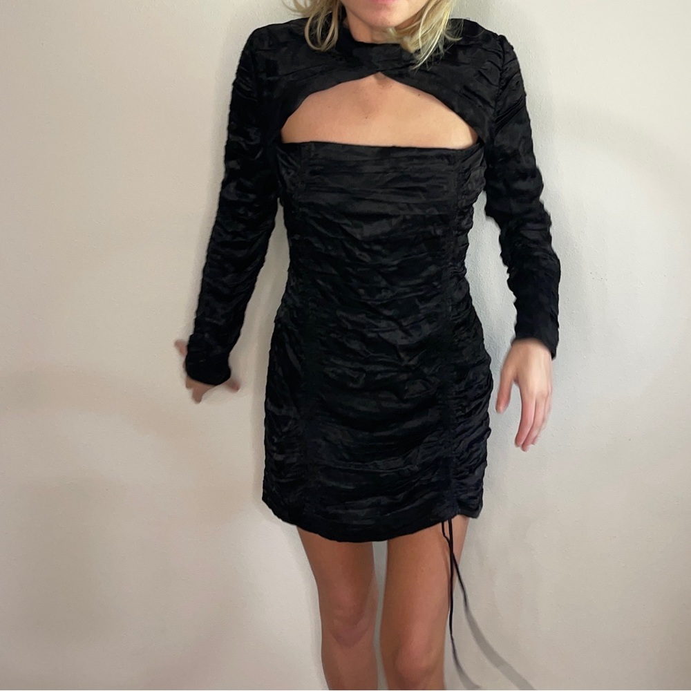 zara dress long ruched  dress